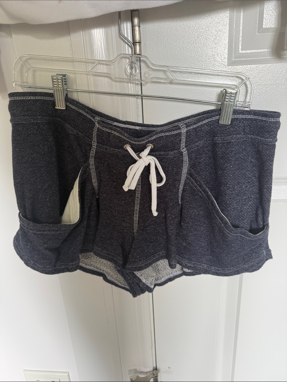 HARD TAIL Women's Knit Lounge Shorts with Drawstring - Dark Heather